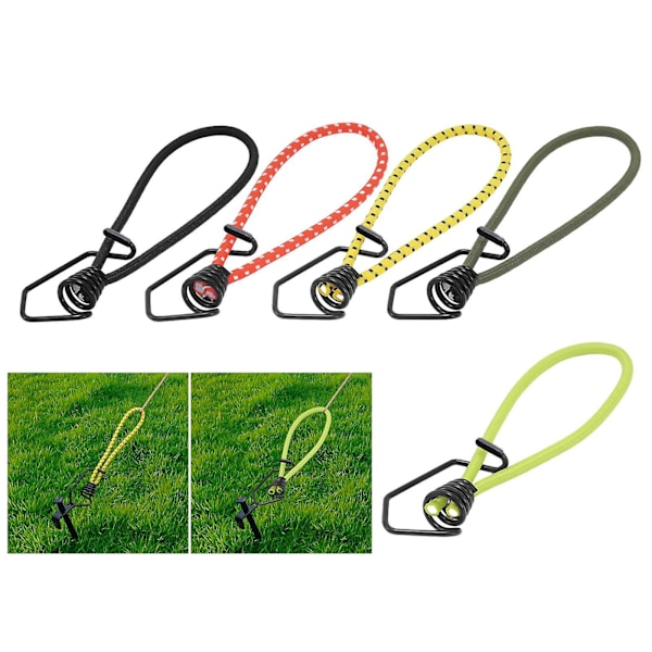 Elastiksnor med krog 6 mm reb Elastik Baldakin Bindere til Lastbiler Bannere Camping Sort Black 20cm