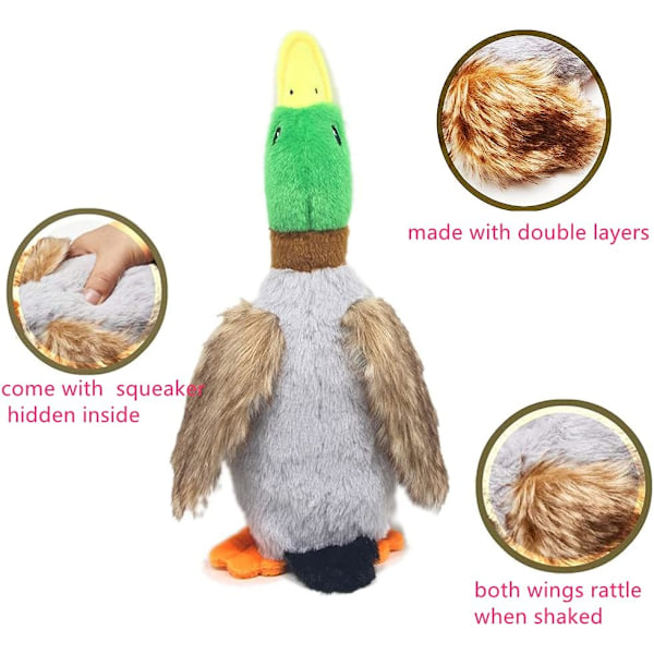 Hunde-Kvæk-Legetøj, Kvækkende Mallard And Pet Hundelegetøj, Kvækkende Hundelegetøj, Plys Hvalp Hundetyggelegetøj Velegnet til Små og Mellemstore Hunde