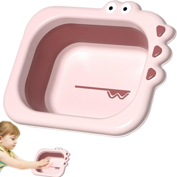 Hopfällbar tvättställ Hopfällbar babybadkar Hopfällbar diskho Bärbar babyflaska tvättställ Söt tecknad design