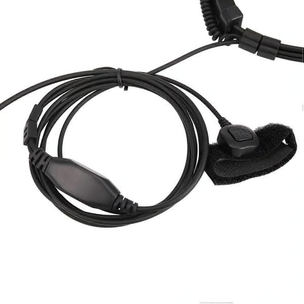 3,5 mm justerbart halsmikrofon-headset med diskret akustiskt rör och finger-PTT
