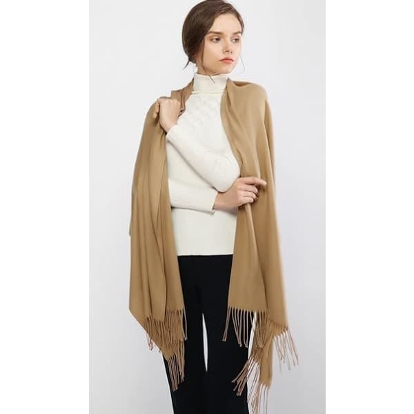 Dame Tørklæder Pashmina Sjaler og Slå-om til Bryllup Tørklæder til Kvinder Vinter Camel