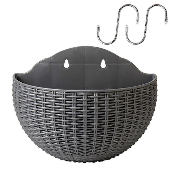 Seinään kiinnitettävät kukkaruukut Kukkaruukku Lahja Parveke Puoliympyrän muotoinen Sisä- ja ulkokäyttöön Kodin koristelu Riippuva eurooppalaistyylinen maljakko Silver gray large size