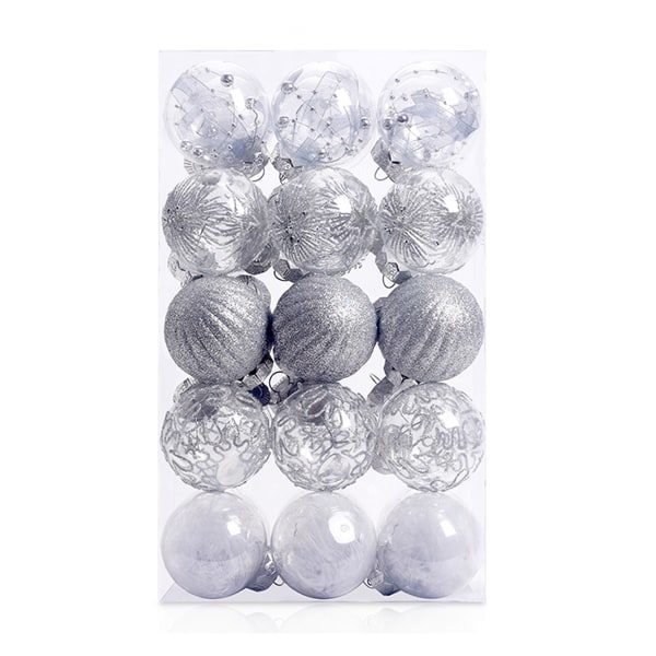 60MM/2.36\\\" Julgranskulor Set, 30 st Transparenta Julgranskulor