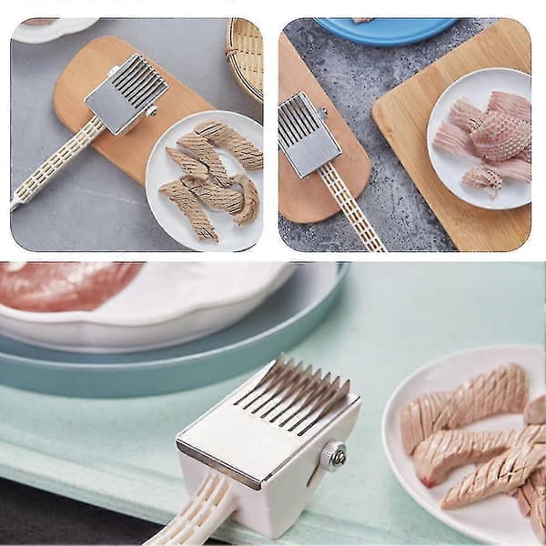 Kjøttmørner for blekksprut og abalone, 8 blader, rustfritt stål, for hjemmekjøkken