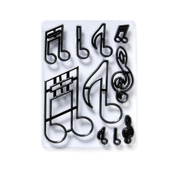 10 st Plastmusiknoter Prägling Bakform DIY Kakform Dekorationsverktyg Kaesi