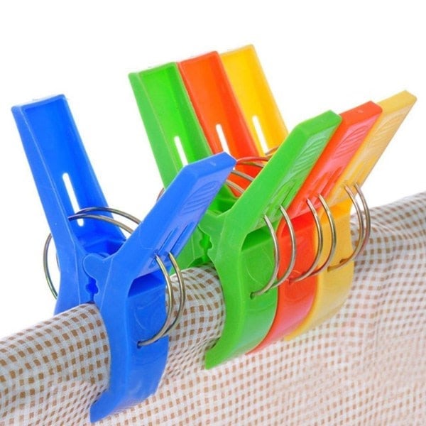 Strandstol Strandhandduksklämma 4-pack stora klämmor Pinnar Kraftig tvätt A