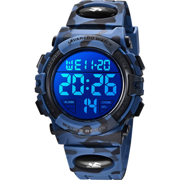 Digital watch för pojkar, 5 ATM vattentät digital watch