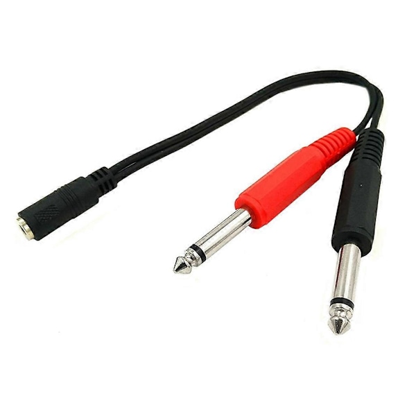 3,5 mm till 2 Jack 6,5 Mono Adapterkabel Ljudkabel 2x6,35 mm Adapterkabel