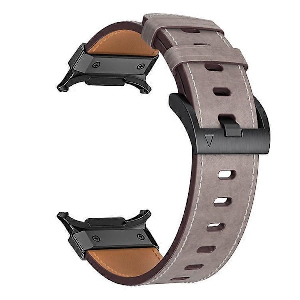 Kompatibelt för Samsung Galaxy Watch Ultra 47mm Äkta Läderarmband Minimalistisk Sportrem Light Grey / Waxed Texture