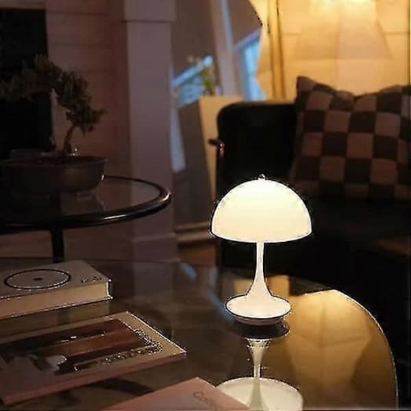 Ledningsfri sopp-bordlampe, Retro sopplampe med dimmbar LED nattlys