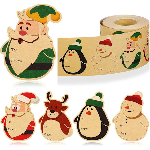 200 st julpapperslappar Söta snögubbe-design klistermärken med namnetiketter för julklappsinslagning W125 W125