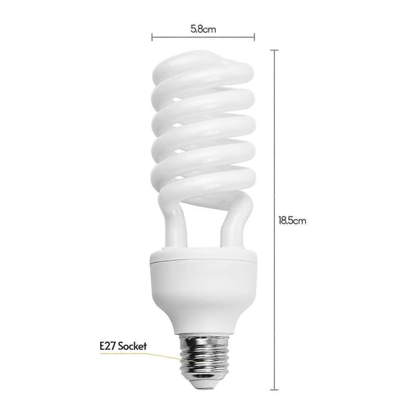 Docooler Spiralformet fluorescerende pære 45W 5500K dagslys E27 fatning energibesparende til studiofotografering video TW 220V