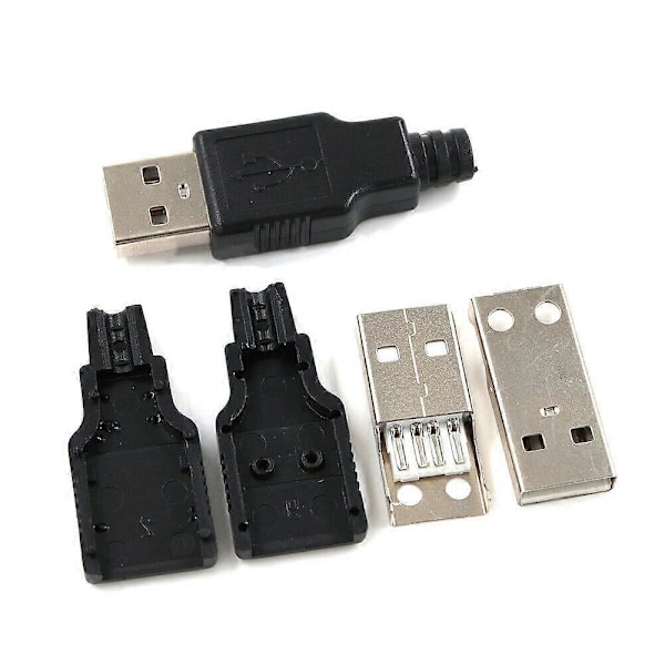 10 st USB 2.0 Typ A-kontakt 4-polig Hanadapter Lödöverdrag Reparationstillbehör