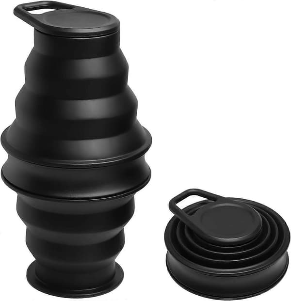 Hopfällbara Vattenflaskor 500ml BPA-fria Läcksäkra Vikbara Silikonflaskor med Anti-Kollapsring för Resor Camping Vandring