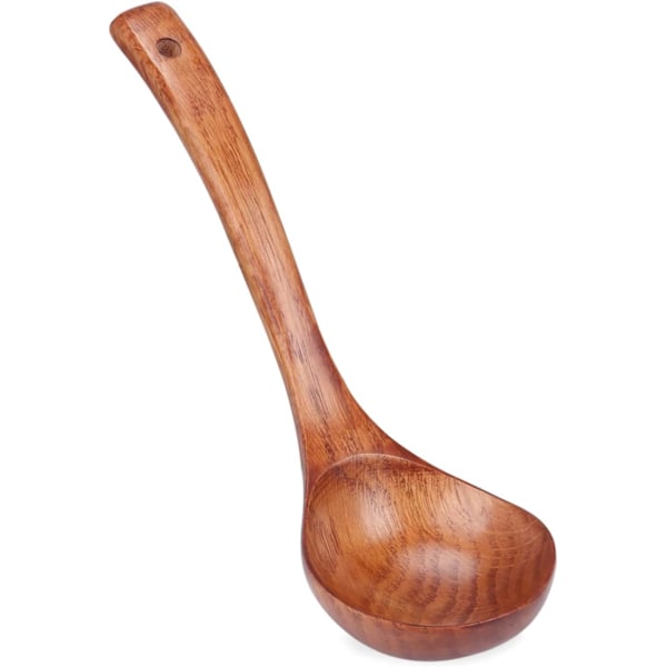 Träslev, Lång Träsked för Soppa, Ris, Socker, Salt, Gröt, 24,5x7,5cm