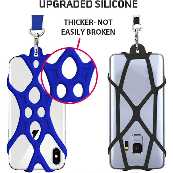 1 stk Mobiltelefon Lanyard Stropp Veskeholder med Avtakbar Halsstropp Universal for Smartphone iPhone 8,7 6S iPhone 6S Plus Dark Blue