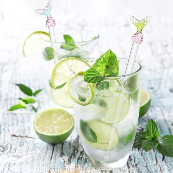 2 stk. Swizzle Stick Glas Oliven Pige Hjerte