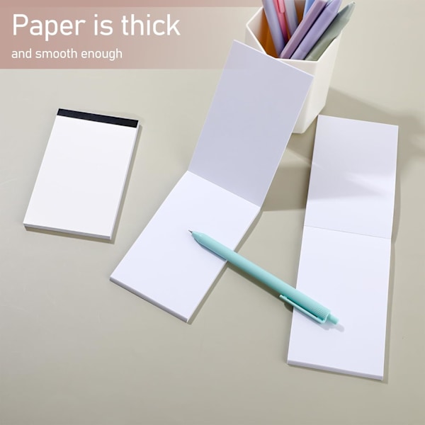 Blanke Notisblokker, 6 stk. 3x5 tommer Notisblokk Blanke Memo-blokker for Daglig Planlegging Liten Skriveblokk Mini Lomme-notatbok Refills for å Ta Notater og Påminnelser