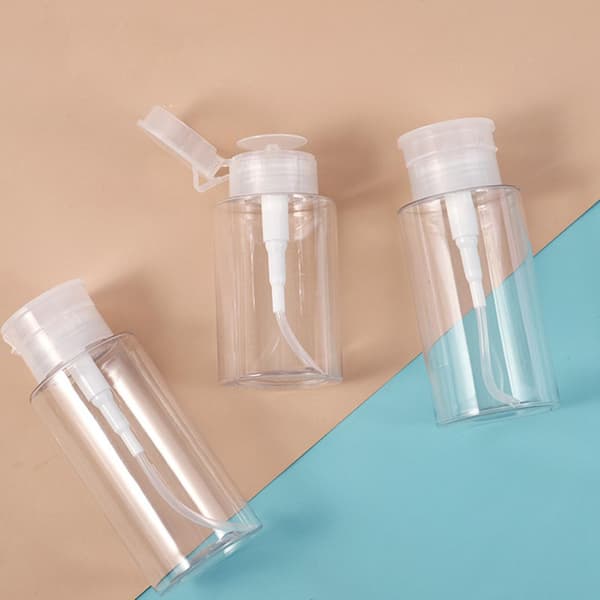 3x Påfyllningsbar tryckflaska med pump, transparent för nagellack 150ml 300ml Other