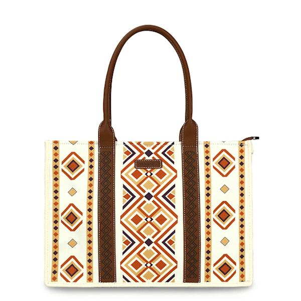 Wrangler Tote Bag Western Väskor för Kvinnor Axelremsväska Boho Aztec Handväskor NY Warm Yellow L