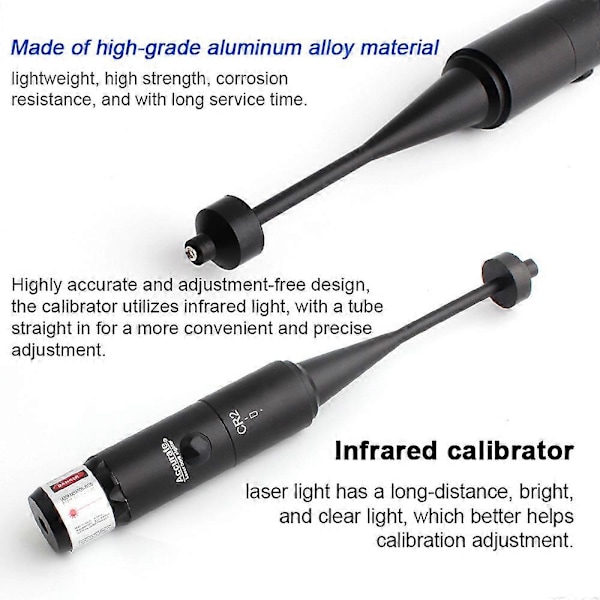 Laserkalibrerare Aluminiumlegering Kalibrerare Vridfri Laserkalibrerare 8-Håls Justerbar Adapter för 0.177 till 0.50 Kaliber Green Laser