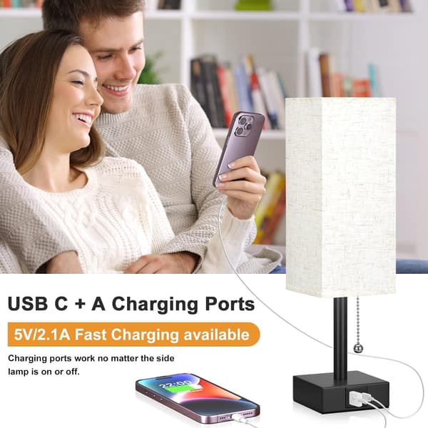 3000/4000/5000K Nattbordslampe med USB C + A Porter
