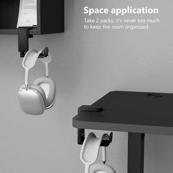 Justerbart Hodetelefonstativ: Hodetelefonstativ Svart_2 Pakning Black_2 Pack