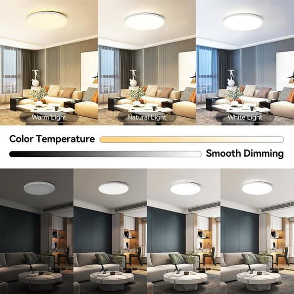 24W Bluetooth-ansluten LED-taklampa - 1 enhet - ABS/PC - Dimbar RGB - Vardagsrum Sovrum Badrum