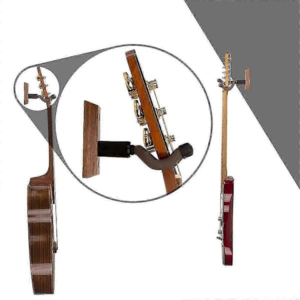 2 st Gitarr Väggfäste, Gitarrhängare Krokar Fästen för Akustiska och Elgitarrer Bas