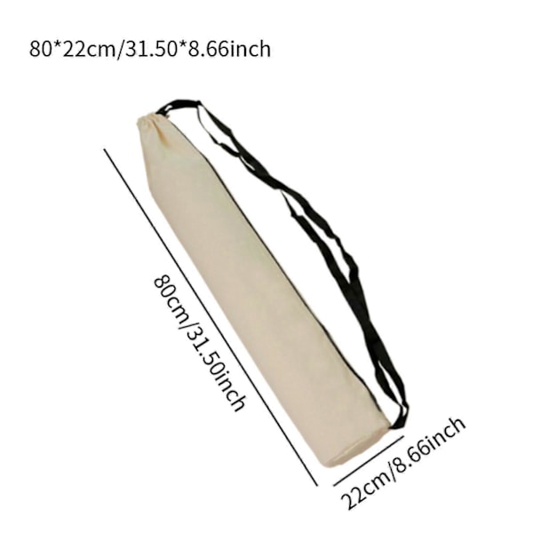Camping Opbevaringstaske med Lynlås Bæretaske til Strandstol Teltstang Tripod 15cmx75cm Beige 22cmx80cm