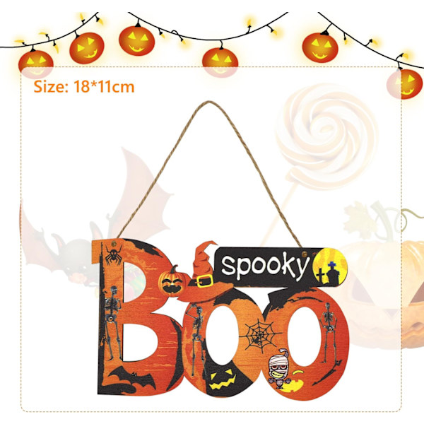 Halloween-koristeet, Halloween-puinen riippuva kyltti Kurpitsa-keskipisteet Boo-koriste juhliin ja illalliseen BOO