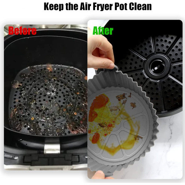 Airfryer Silikoneform, 2-pak Genanvendelige Airfryer Liners, Airfryer Tilbehør, Køkkentilbehør Udskiftning