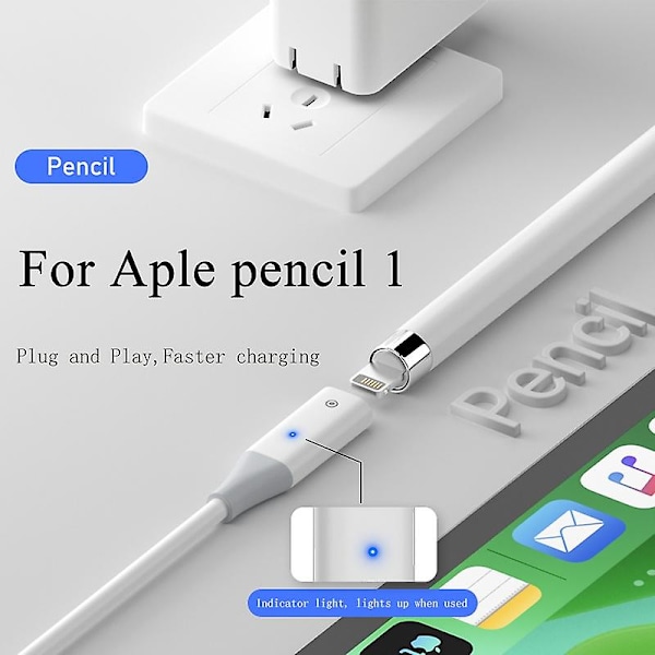 USB-C Adapterkabel for Apple Pencil (1. generasjon) 50 cm ladekabel med indikatorlys