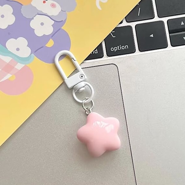 Kannettava Käsilaukun Koriste Monipuolinen Avaimenperä Tähti-riipus Makroniväri Avaimenperä Lompakon Ristiriipus Perhe Kiitospäivä Pink