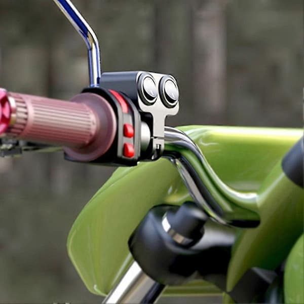 Universal 12V Motorsykkelstyre Dobbel Kontrollbryter For Frontlyktindikator Double Switch 2 Wire