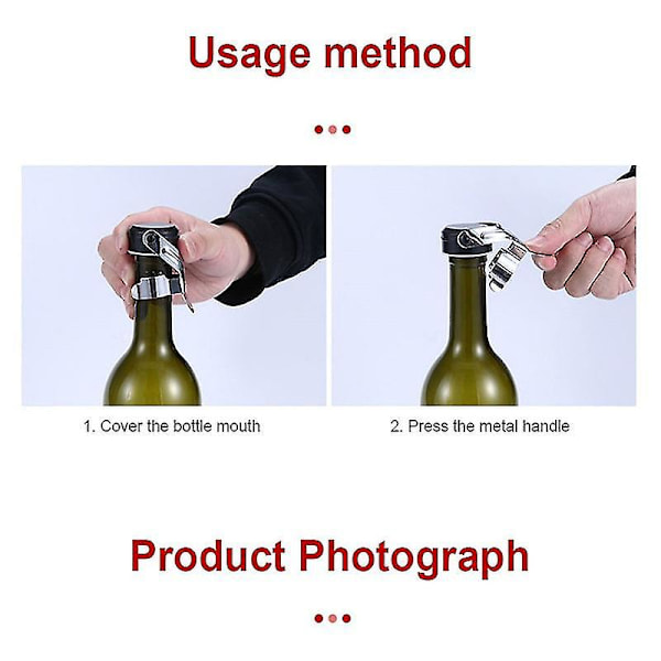 Champagne-stopper, 2 stk. Rustfritt Stål Champagne-flaskeplugg Tetning for Cava Prosecco Musserende Vin-stopper Silver white