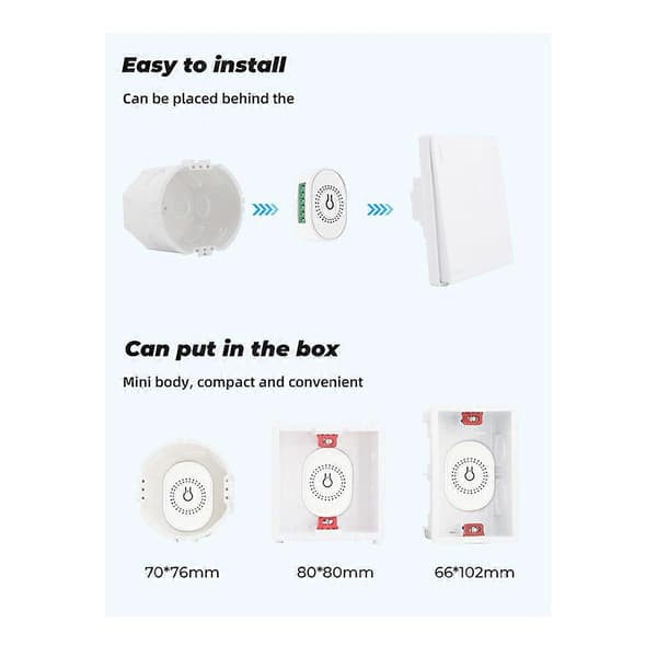 Tuya Smart WiFi Ventilator Loftventilator Switch Modul Hvid