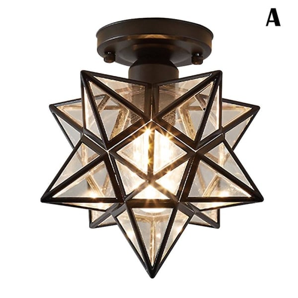 Taklampe Femspissstjerne - Gang, Korridor, Balkong - Små Lamper - Jernkunstlampe Black A