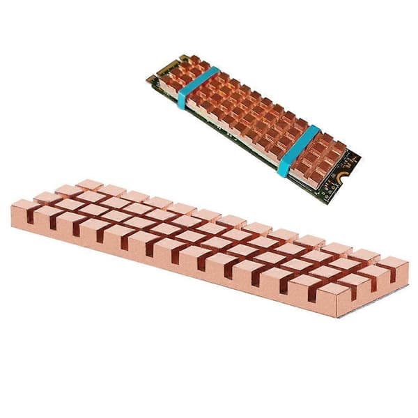 Kobber PCIE NVME for M.2 SSD Solid State 2280 Harddisk Kjøleribbe Desktop Dedic 4mm