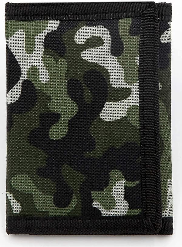 Rfid Trifold Canvas Kamouflage Plånbok För Män, Mini Myntväska, Grön, Storlek Liten Grön -