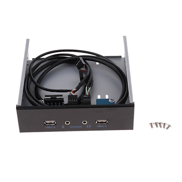 USB2.0 2-ports 5.25'' Optisk Drev Metal Frontpanel Hub med 1 HD Audio & Mikrofon