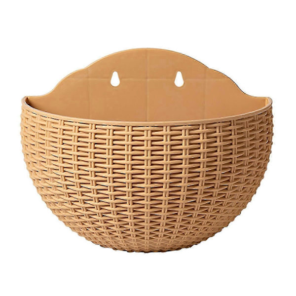 Seinään kiinnitettävät kukkaruukut Kukkaruukku Lahja Parveke Puoliympyrän muotoinen Sisä- ja ulkokäyttöön Kodin koristelu Riippuva eurooppalaistyylinen maljakko Khaki large size