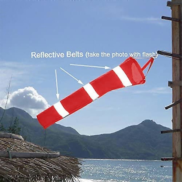 2 kpl Säähaukka Ulkokäyttöön Rip-stop Tuulensukka Pyörivä Tuulensukka Ulkoinen Anemometri Paketti-hy Red and white color