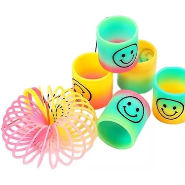Assorterede Farver Mini Regnbue Smiley Ansigt Fjer Slinky Jongler Piñata Party Loot Gavepose Fyld Børn Dreng Pige Sjov Auti