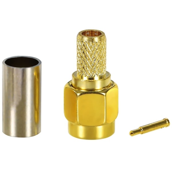 12 st SMA-kontakt guldpläterad RF-kontakt hane crimp för RG58 RG303 RG141 RG142 RG400 LMR195 koaxialkablar