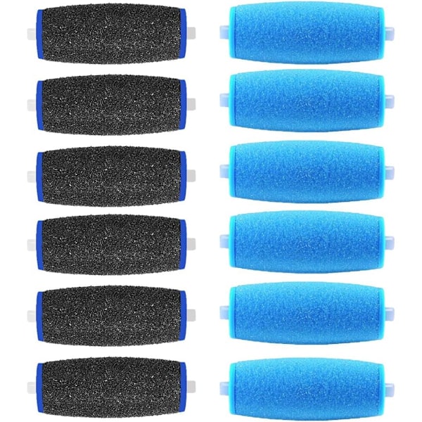 Förpackning med 12 extra utbytesrullar för Amope Medi, kompatibla med Foot File 6 & 6
