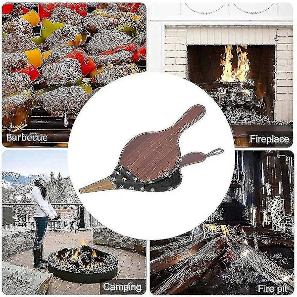 Luftblåsare i trä, Eldstadsblåsare, Manuell eldstadsblåsare, Eldstadbälg i trä med gjutjärnsmunstycke