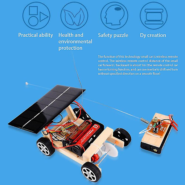 Kokoa Aurinkoauto Kaukosäätimellä RC-Auto Opettavat Lelut DIY Tiede Teknologia Autolelut Sarja C WG