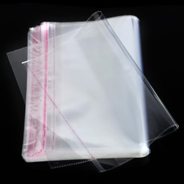 100 st Transparenta Självhäftande Förseglade Plastpåsar Smycken Presentförpackning 12*18cm