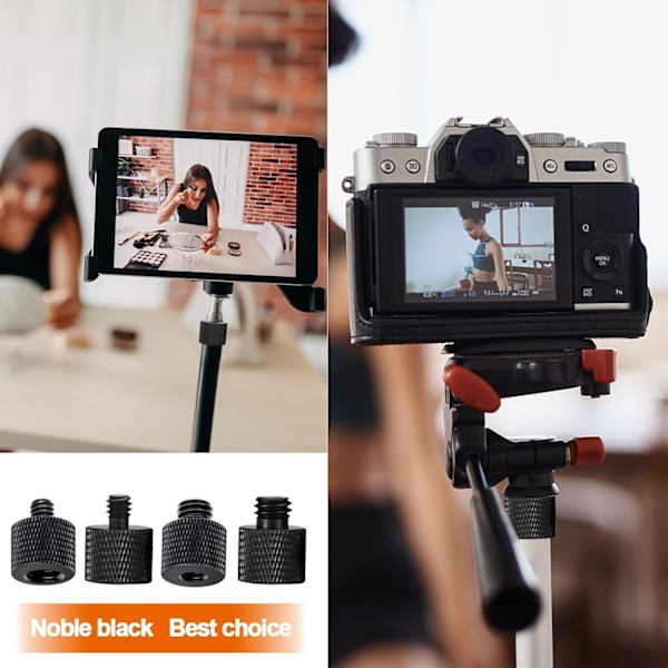 Kamera Avatar Skrue Adapter 2 STK Tråd 3/8 til 1/4 Han Adapter og 1/4 Han til 3/8 Hun Adapter Sæt til Mikrofonstativ Kamera Montering Skærm